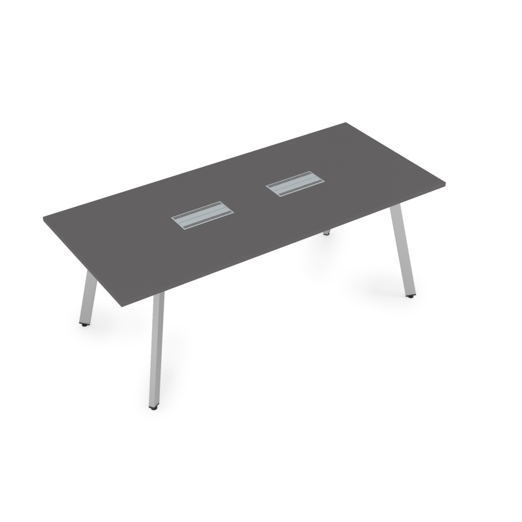 Стол переговорный Алсав Арредо 2000*900*750 Алсав Арредо Графит/Алюминий матовый